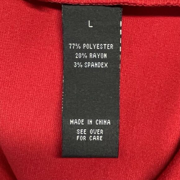 I.N. San Francisco Red Mini Dress High Neck Sleeveless Scalloped Edges Women’s L - Picture 12 of 13